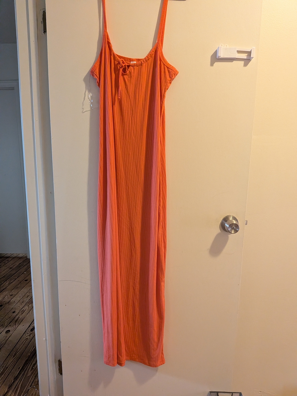 Women's Coral Slip Maxi Dress - Sleeveless Summer Dress